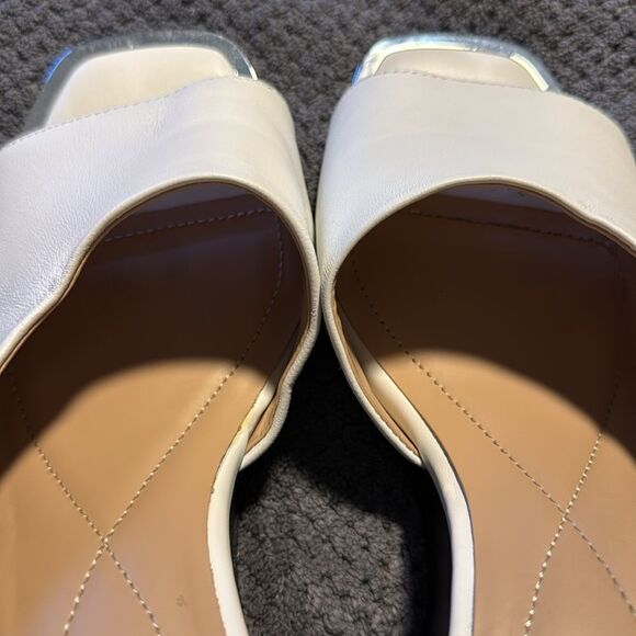 Alfani Laurita Leather Wedge Sandals Women’s Size 10 Step N‎ Flex White Open Toe - Picture 13 of 14